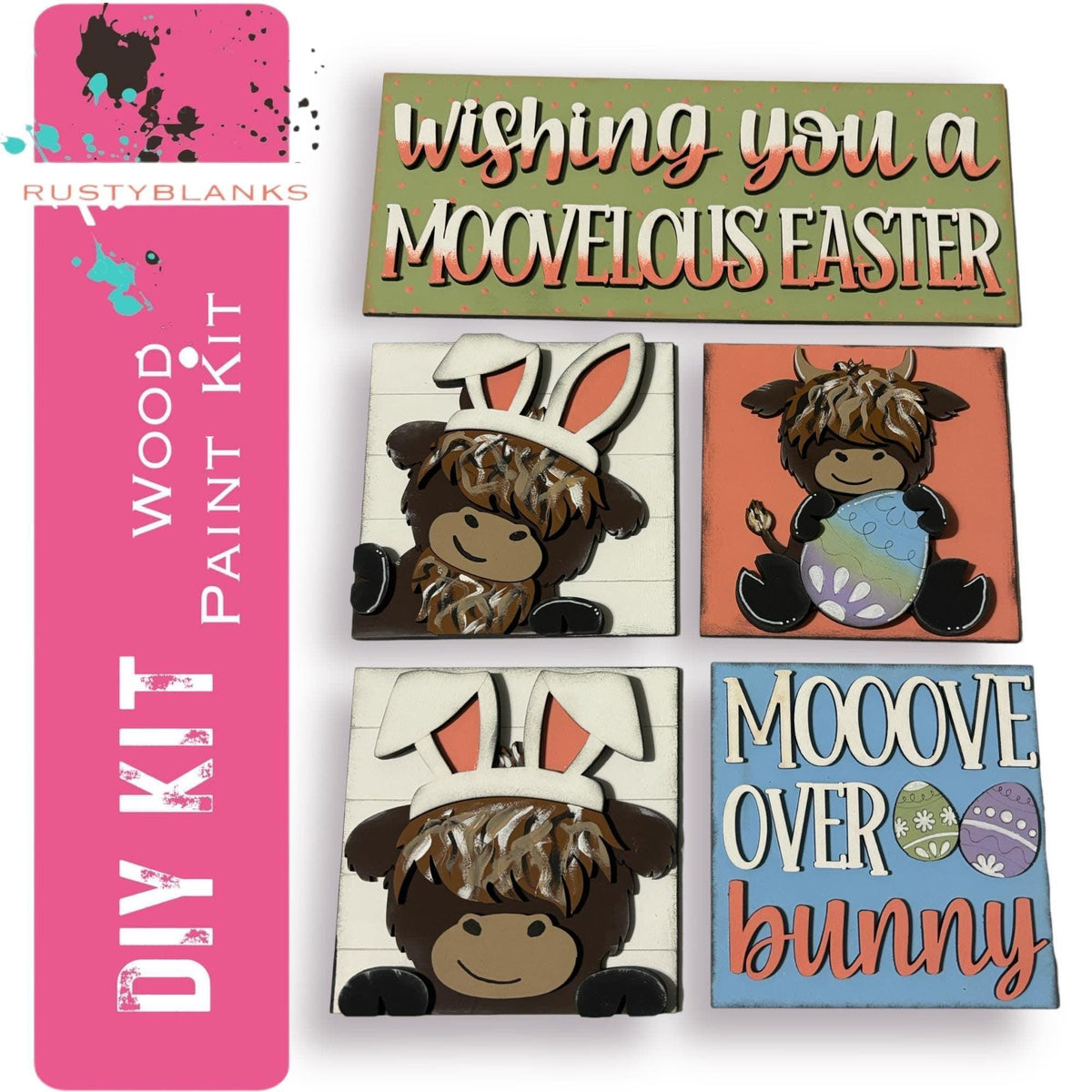 Easter Highland Tiles For The Leaning Ladder - RusticFarmhouseDecor