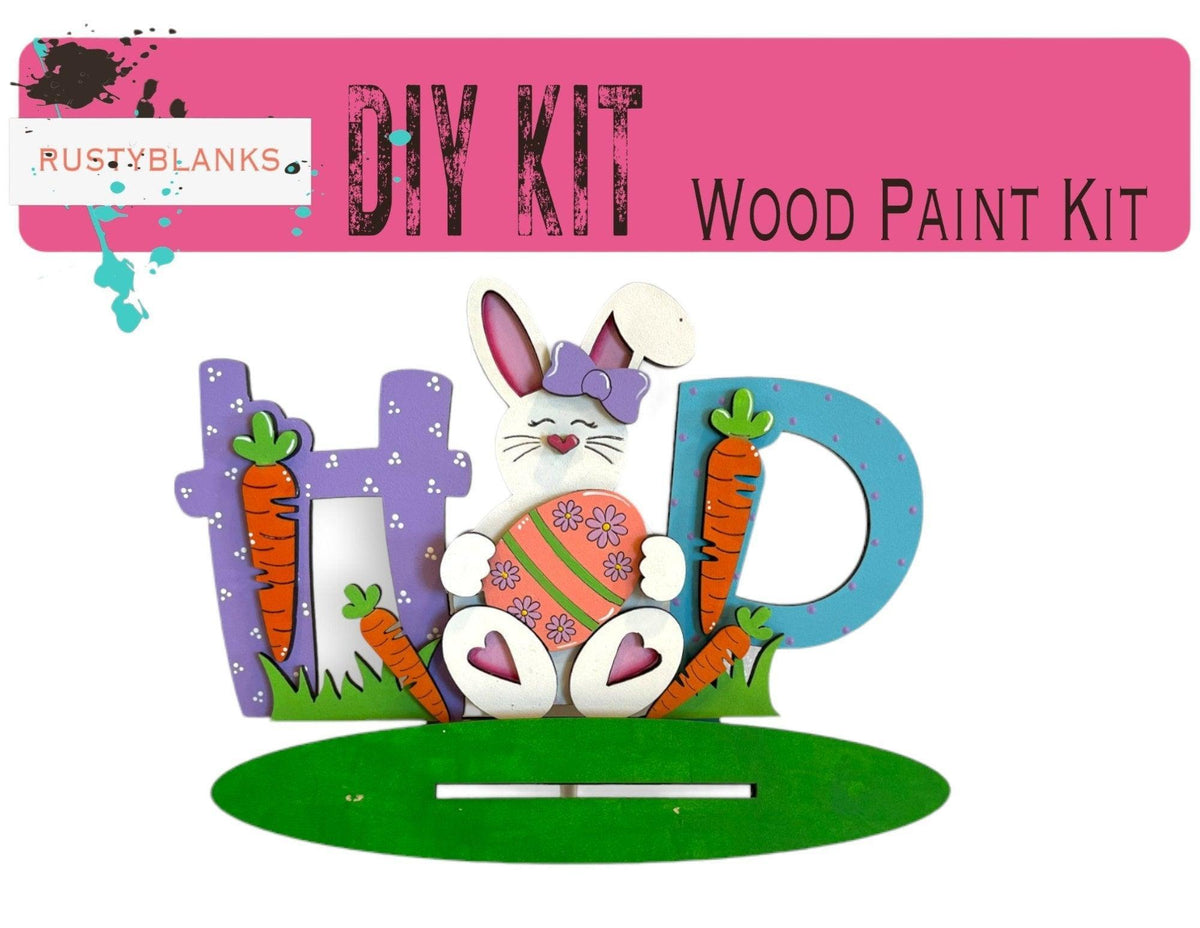 Easter Trio Shelf Sitter Sign DIY - Shelf Sitter - Bunny - Easter - Egg - Wood Cutout - DIY Craft Kit - RusticFarmhouseDecor