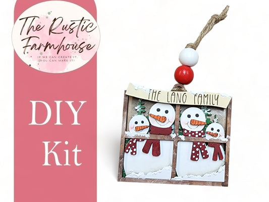 Snowmen Christmas Family Name Ornament