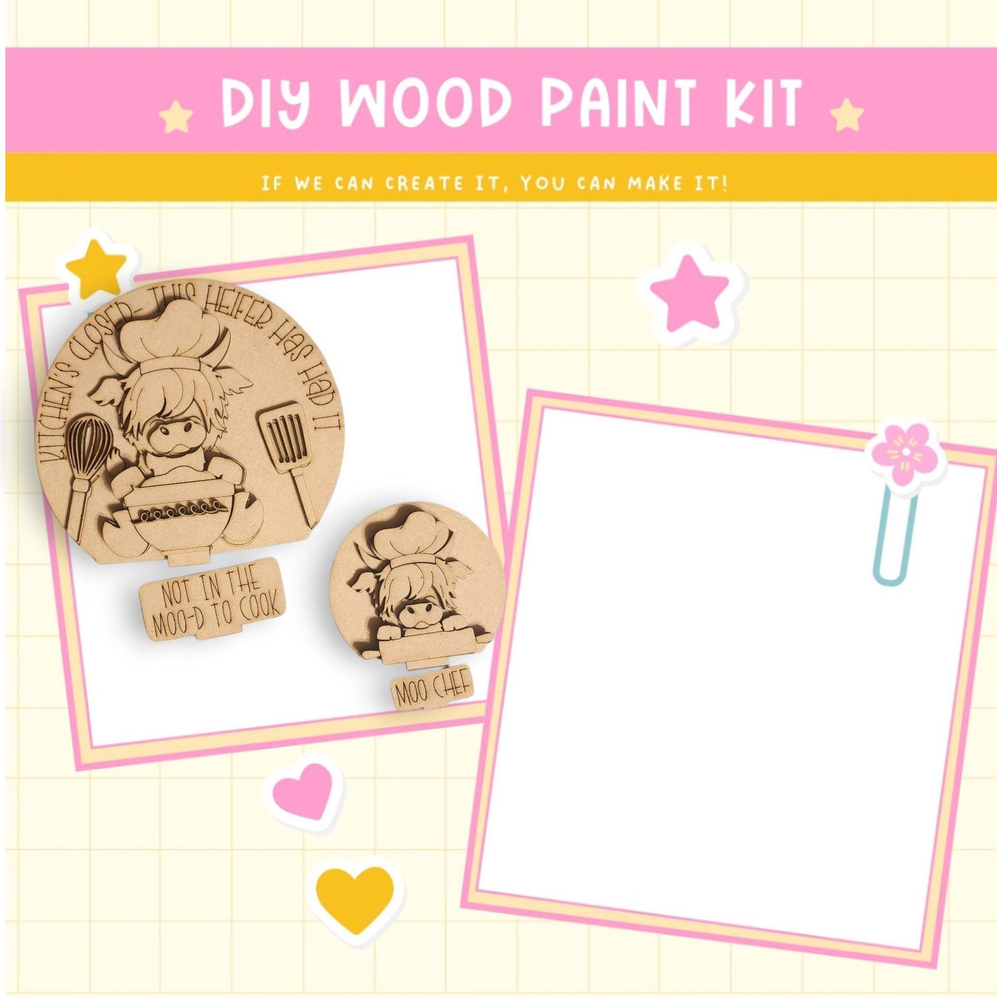 a wooden craft kit with a picture of a girl