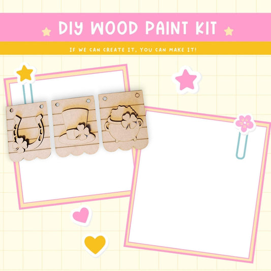 a wooden craft kit with a picture of a cat