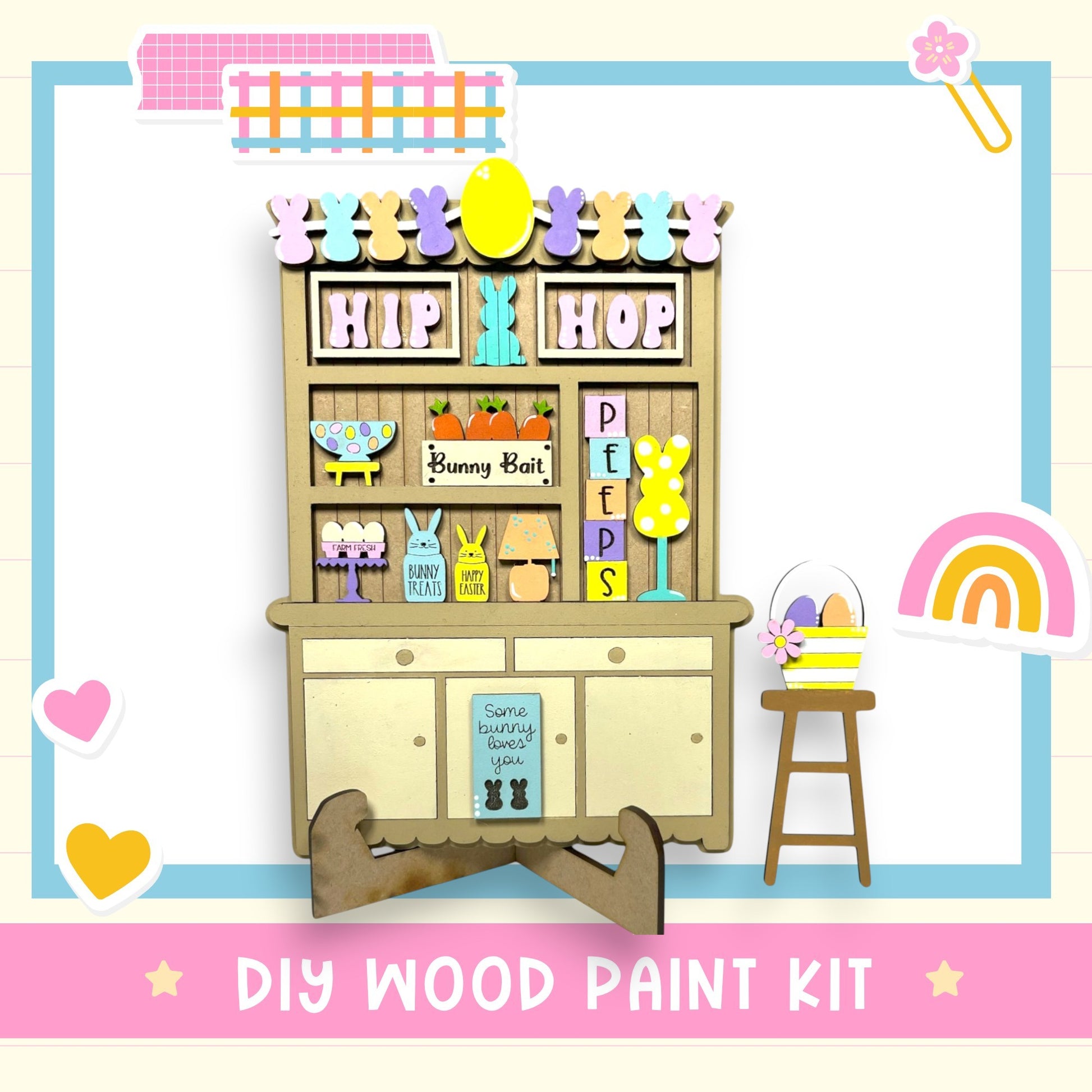 a wooden cabinet sitting next to a wooden table