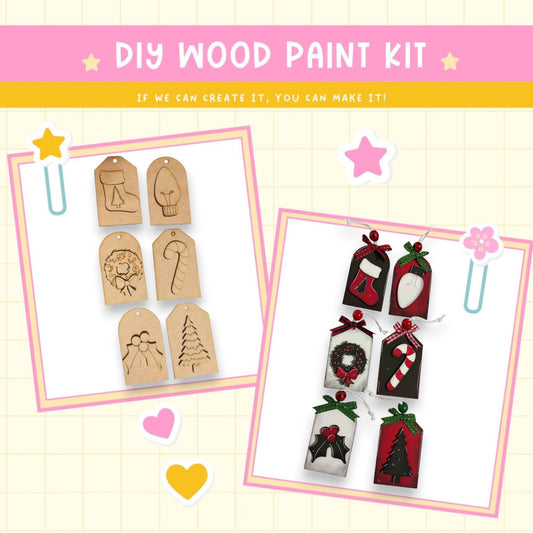 a couple of pictures of christmas decorations on a table