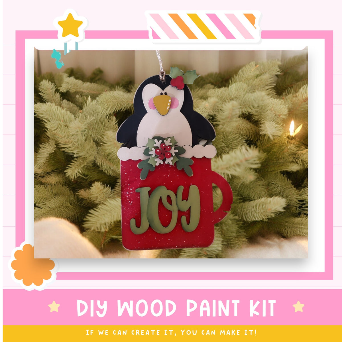 a christmas ornament with a penguin on it