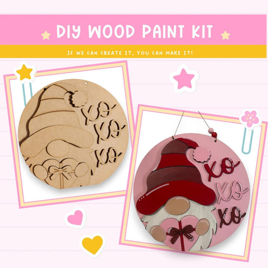 a wooden craft kit with a picture of a woman