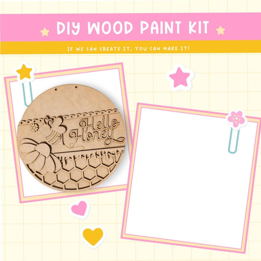 a wooden craft kit with a picture of a bee