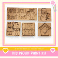 a picture of some wooden stamps with words on them