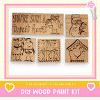 a picture of some wooden stamps with words on them