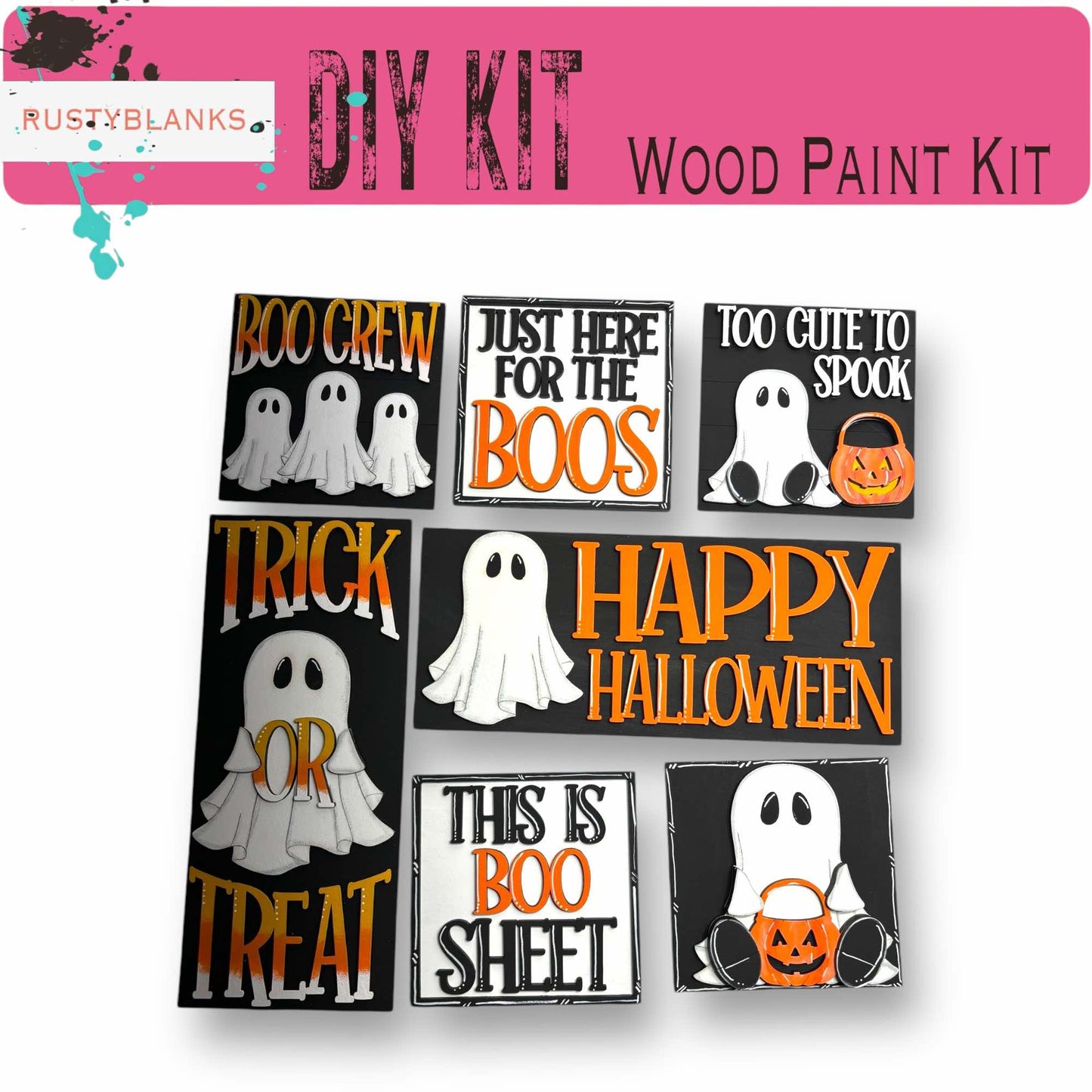 a group of halloween stickers on a white background