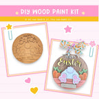 a wooden craft kit with a picture of an easter bunny