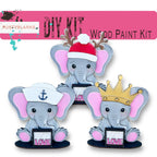 a couple of elephants with a crown on their heads