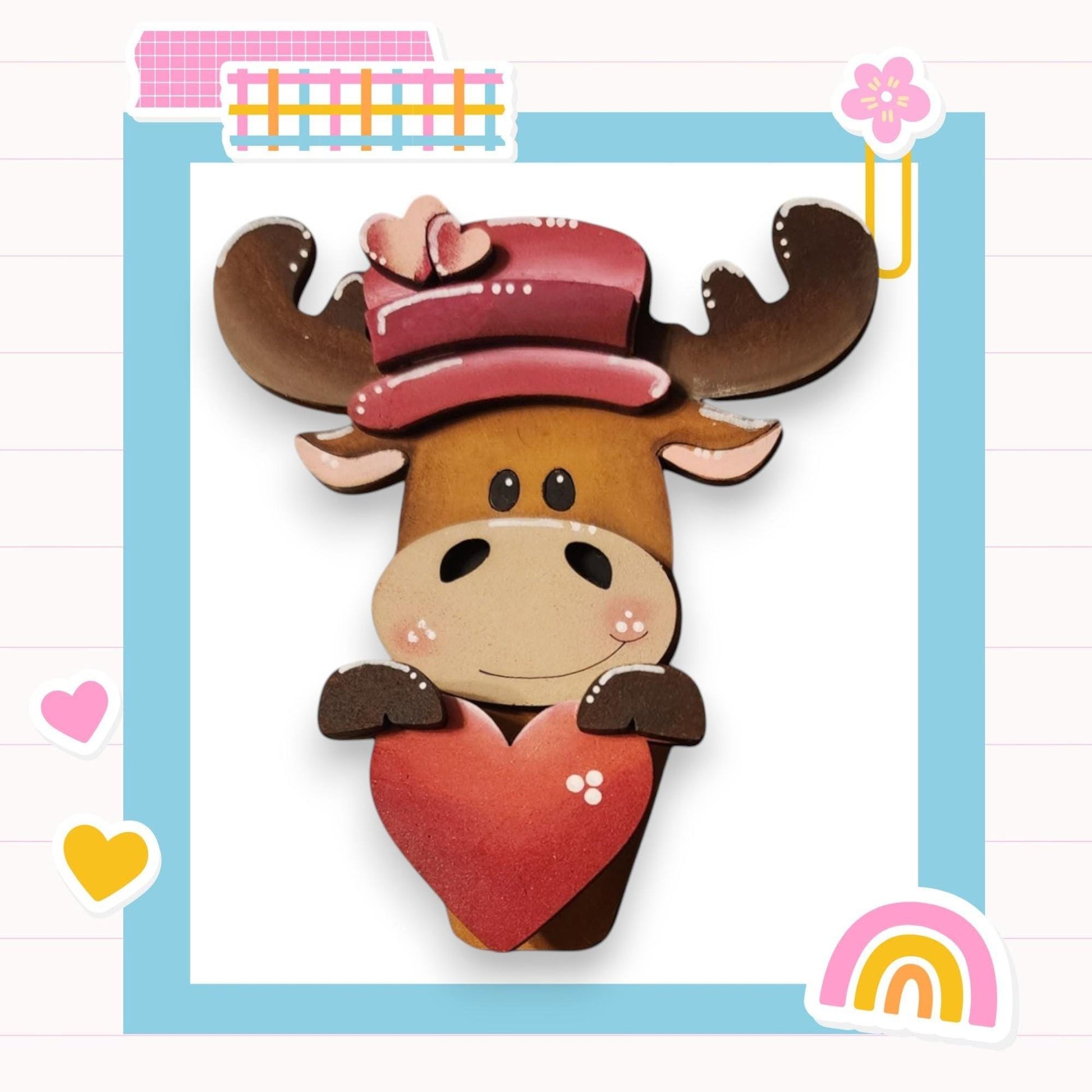 a picture of a moose with a heart