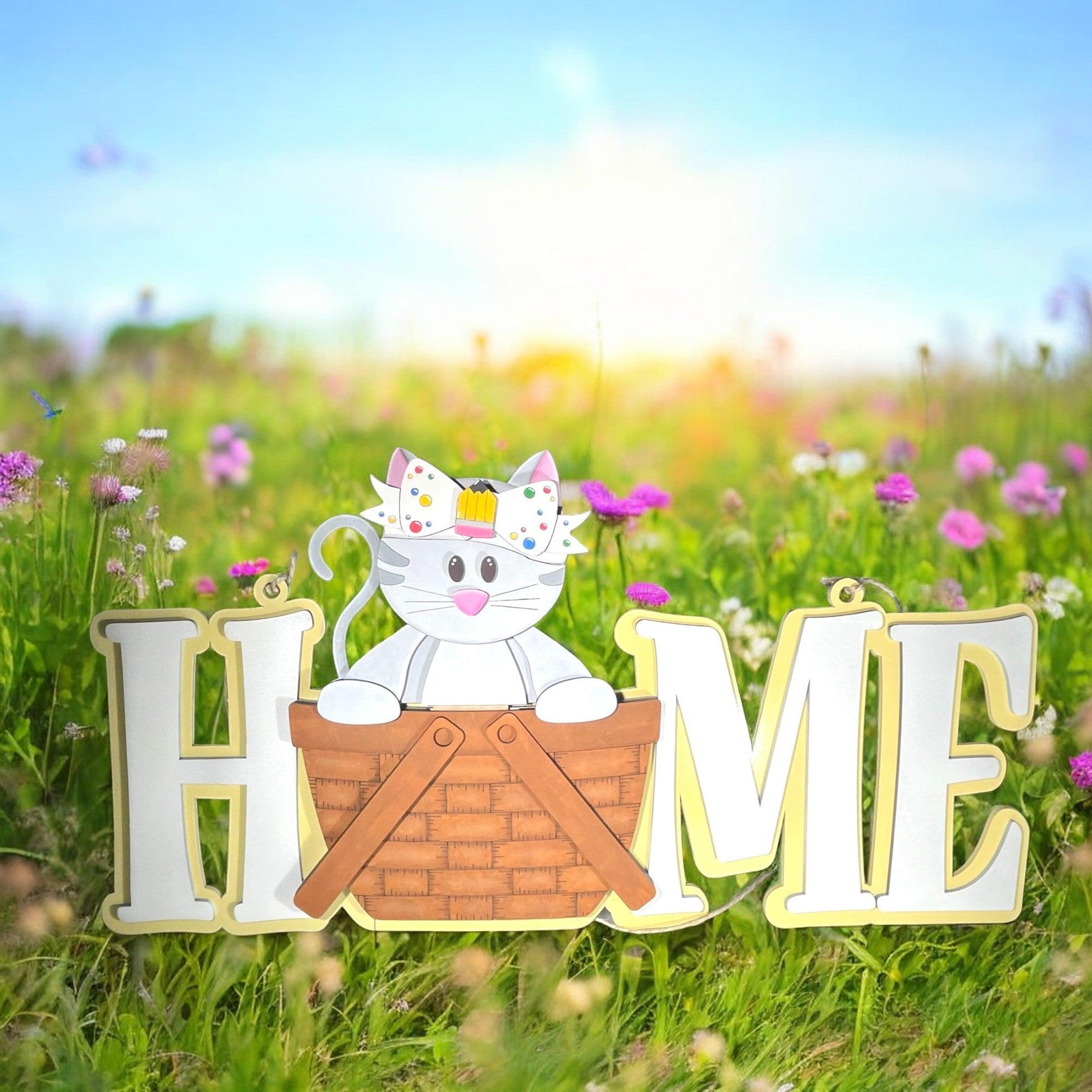 a picture of a cat sitting in a basket