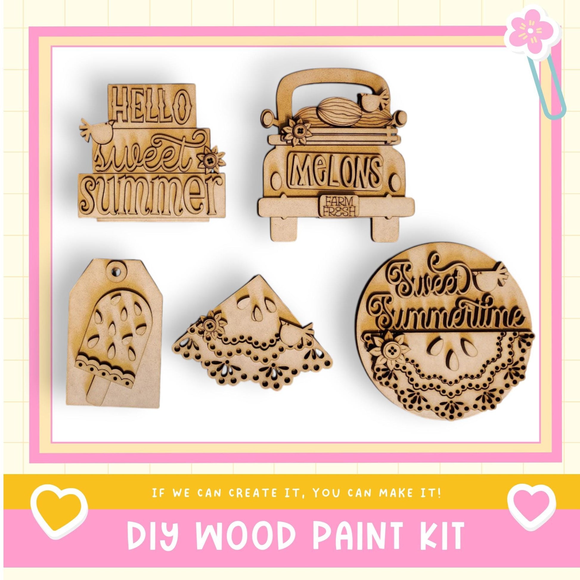 a wooden craft kit with a picture of a car