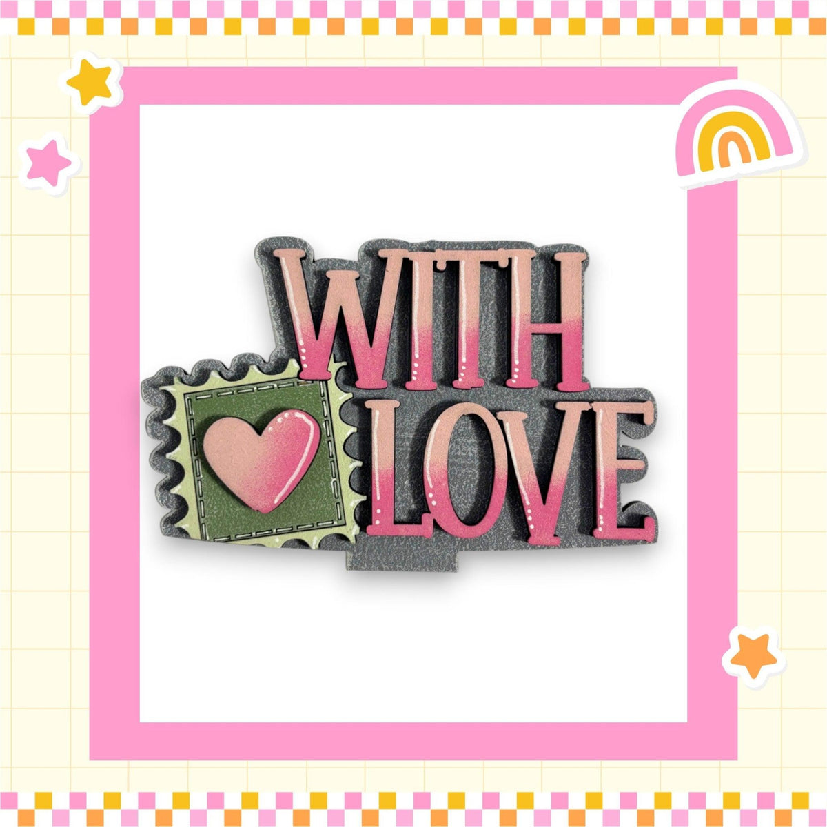 a picture of a pin with the words with love