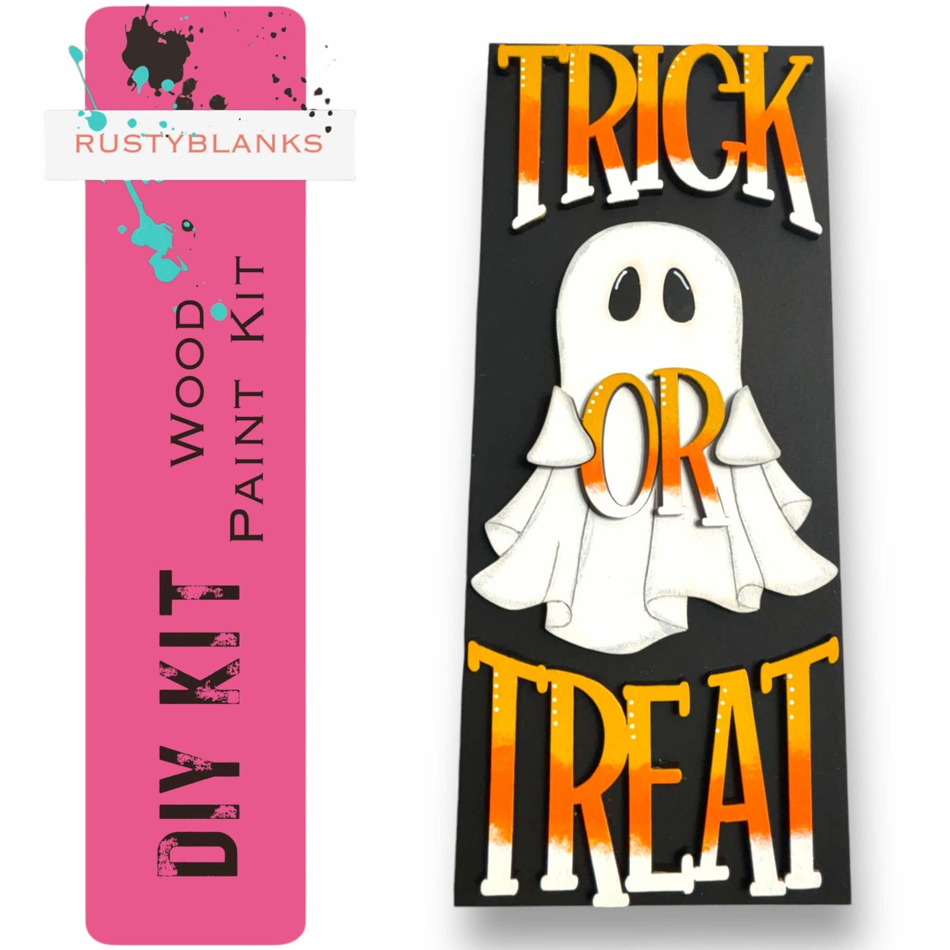 a trick or treat bookmark with a ghost on it