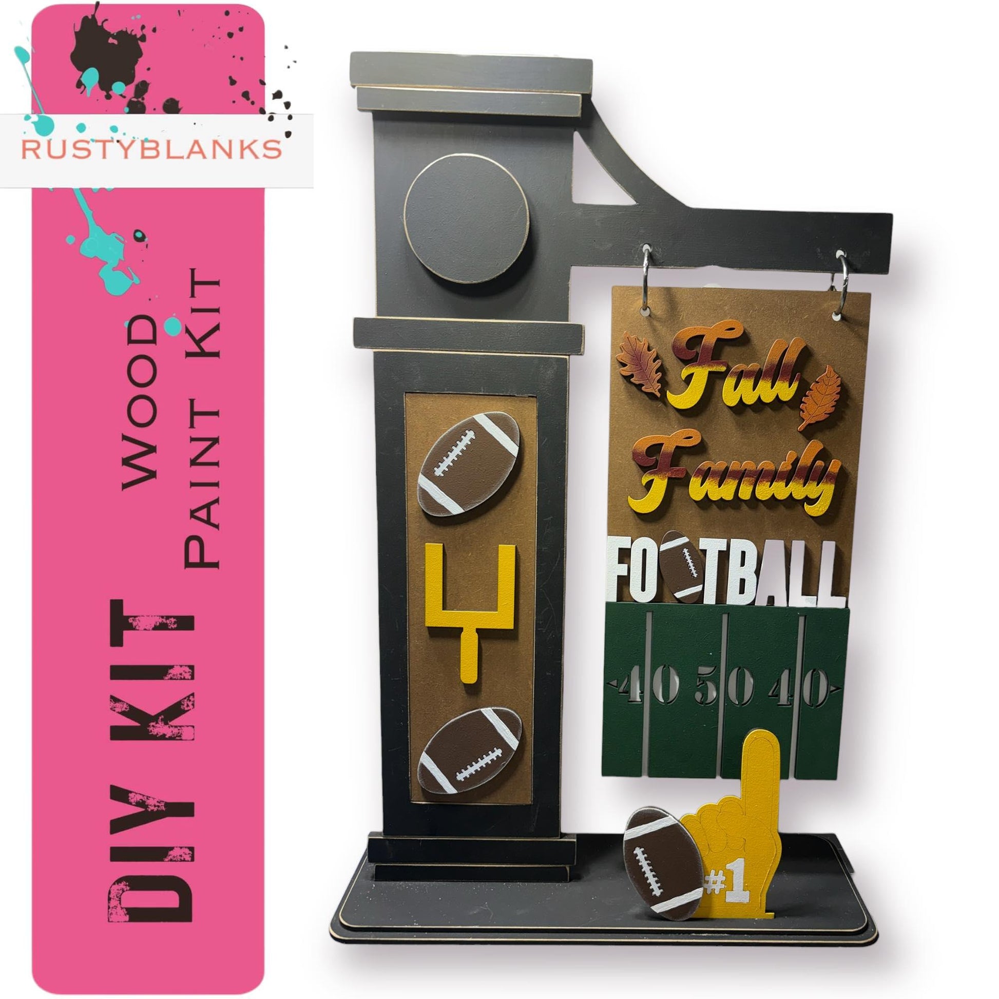 Fall Family Football Insert for Mini Interchangeable Posts - RusticFarmhouseDecor