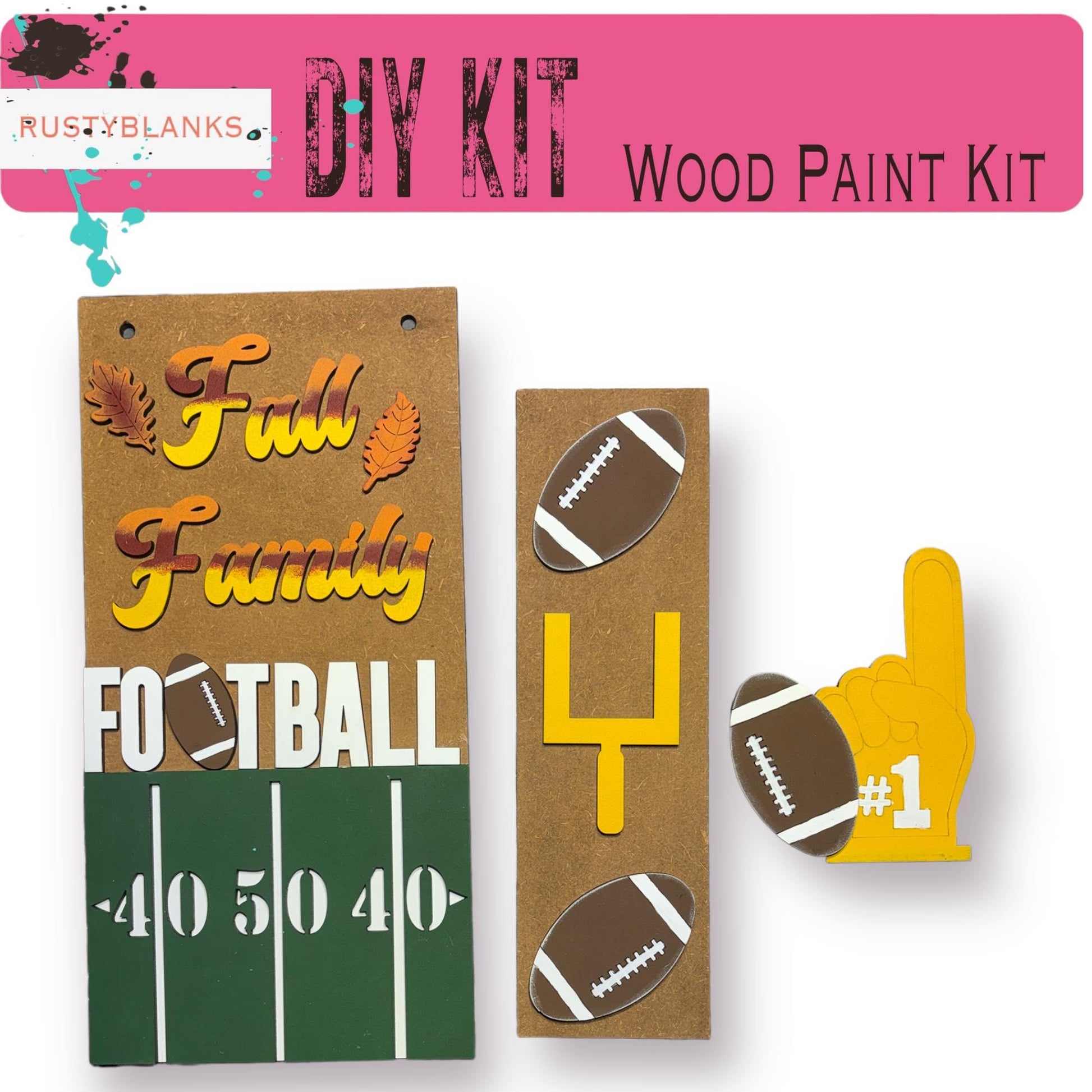 Fall Family Football Insert for Mini Interchangeable Posts - RusticFarmhouseDecor