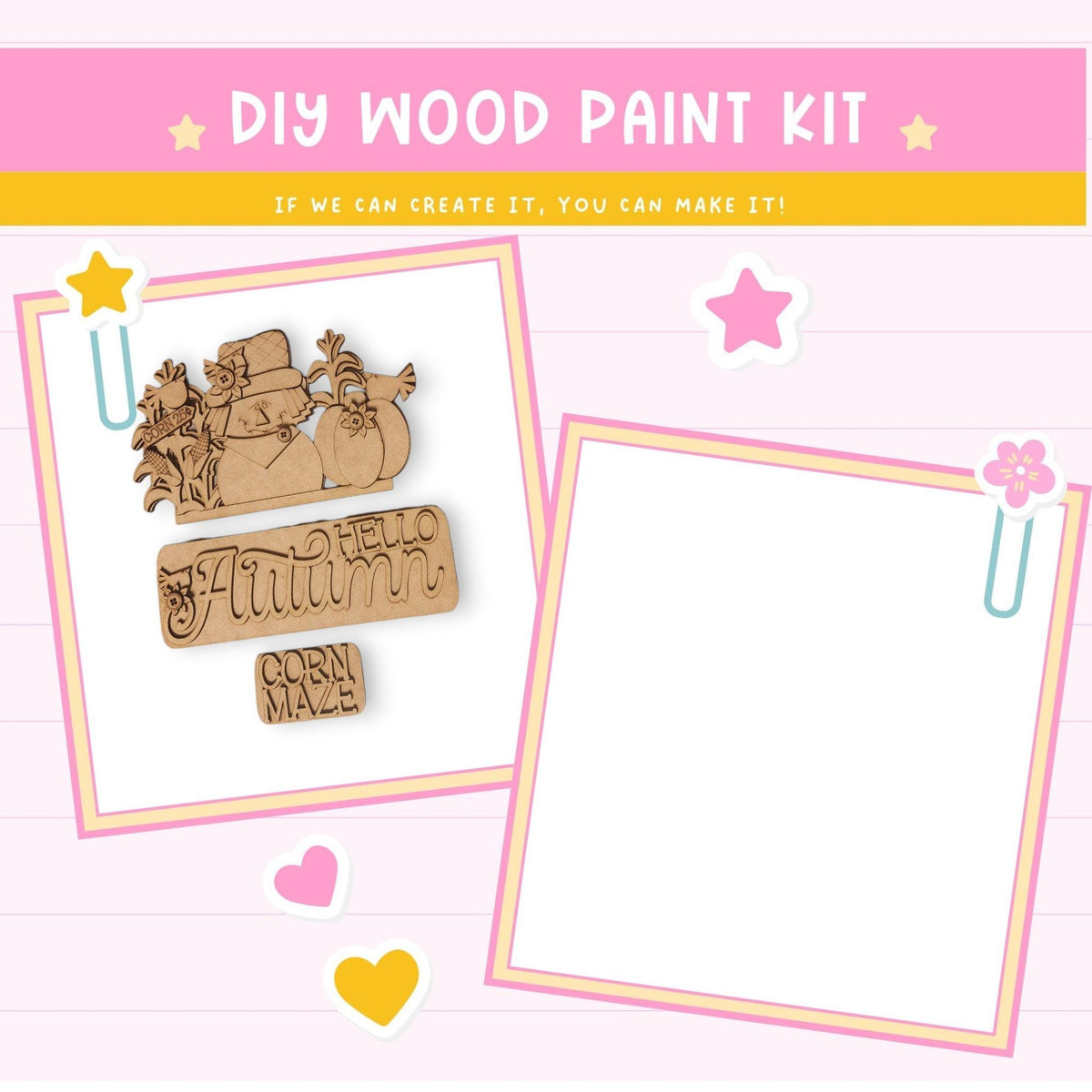 a wooden craft kit with a picture of a dog