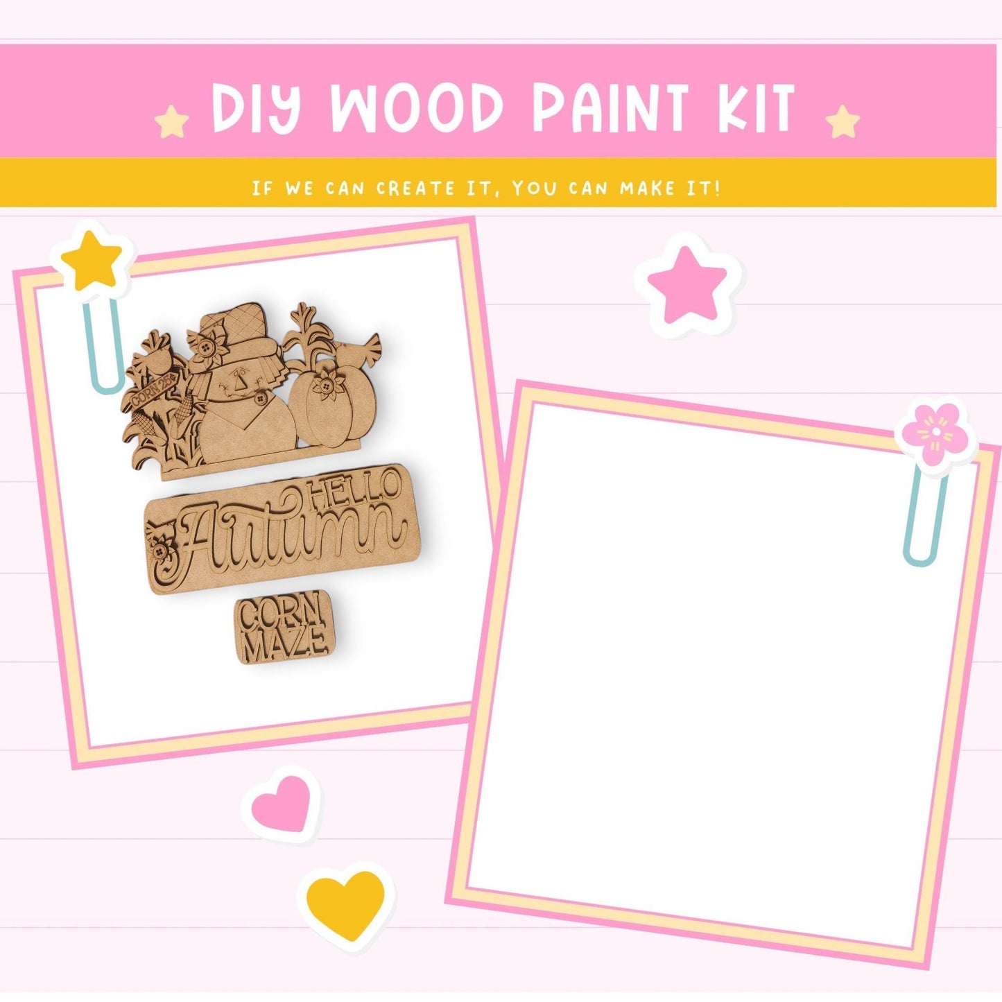 a wooden craft kit with a picture of a dog