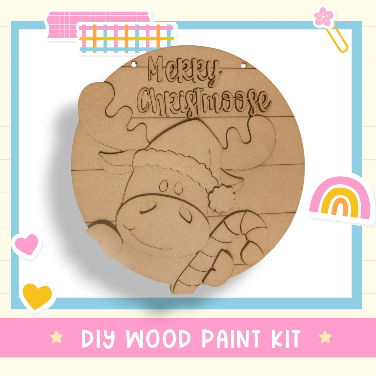 a wooden christmas ornament with a sheep on it