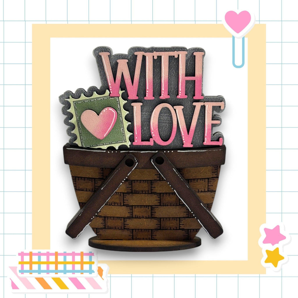 a picture of a basket with a picture of a heart