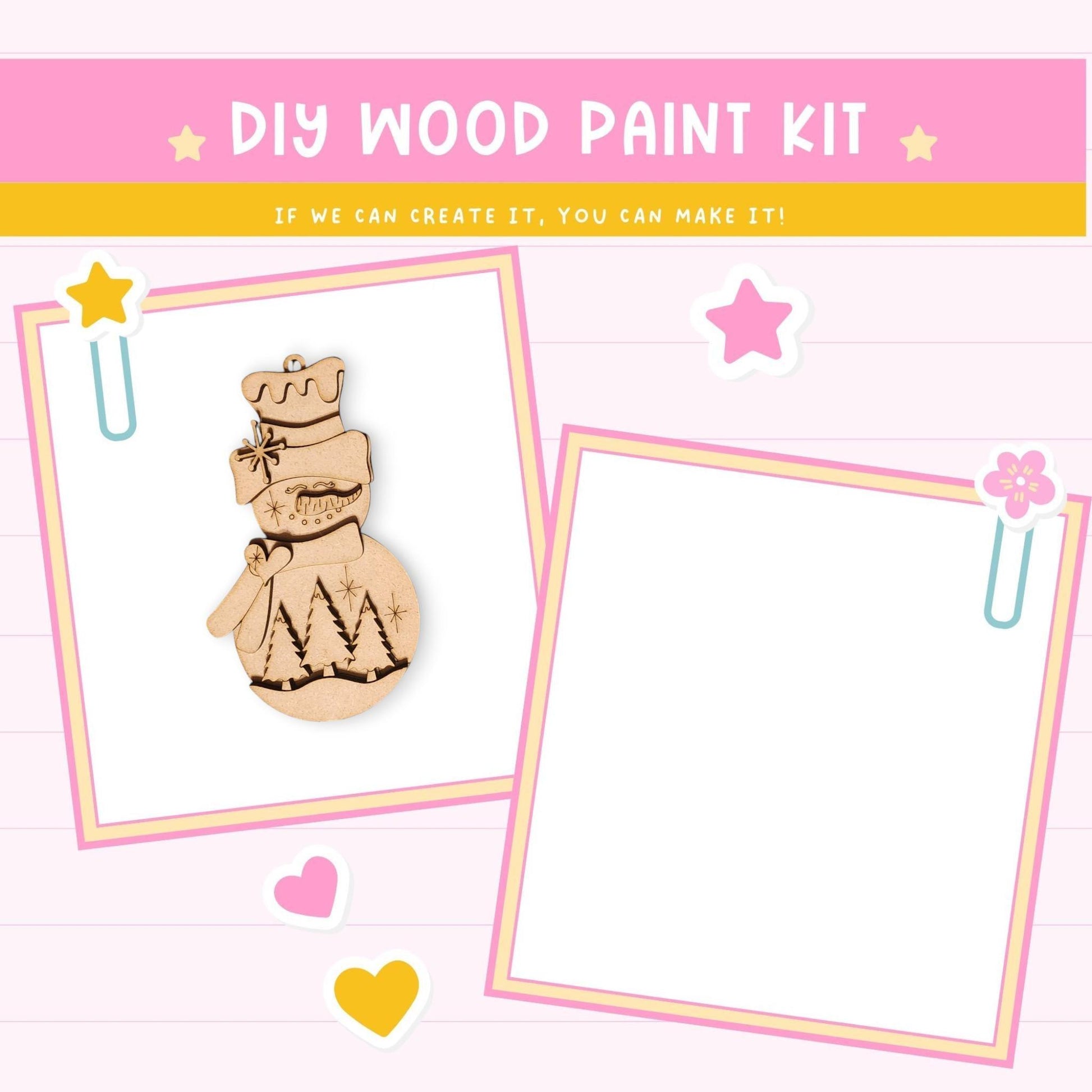 a wooden craft kit with a picture of a bear