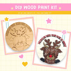 a wooden craft kit with a picture of a reindeer