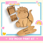 a wooden craft kit with a picture of a cat