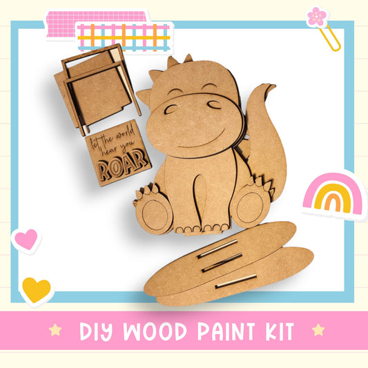 a wooden craft kit with a picture of a cat