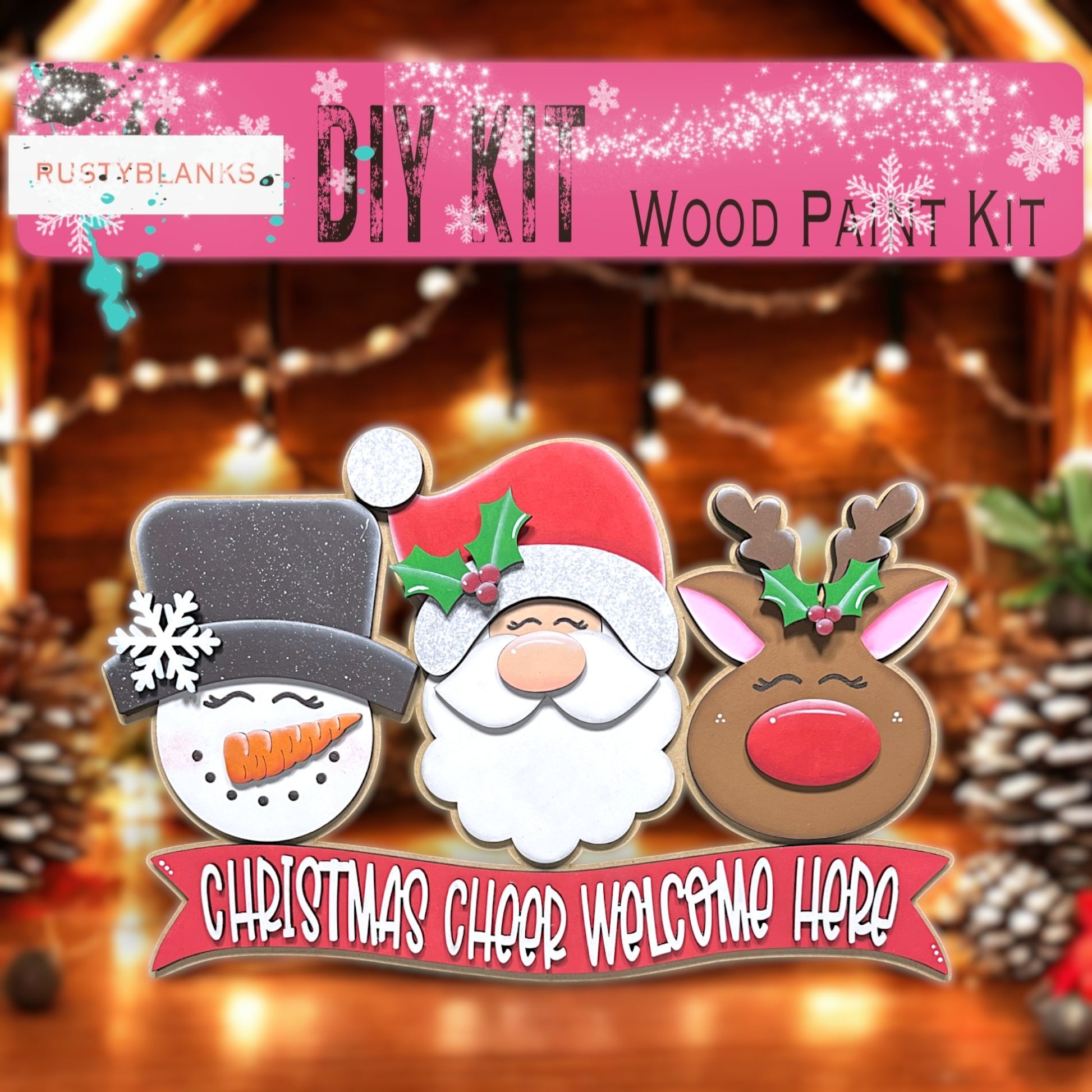 a picture of a christmas themed wood part kit