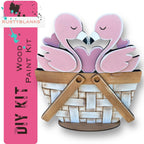 Flamingo Valentine Insert for the Interchangeable Flower Basket - RusticFarmhouseDecor