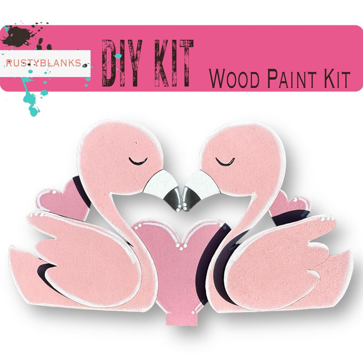 Flamingo Valentine Insert for the Interchangeable Flower Basket - RusticFarmhouseDecor
