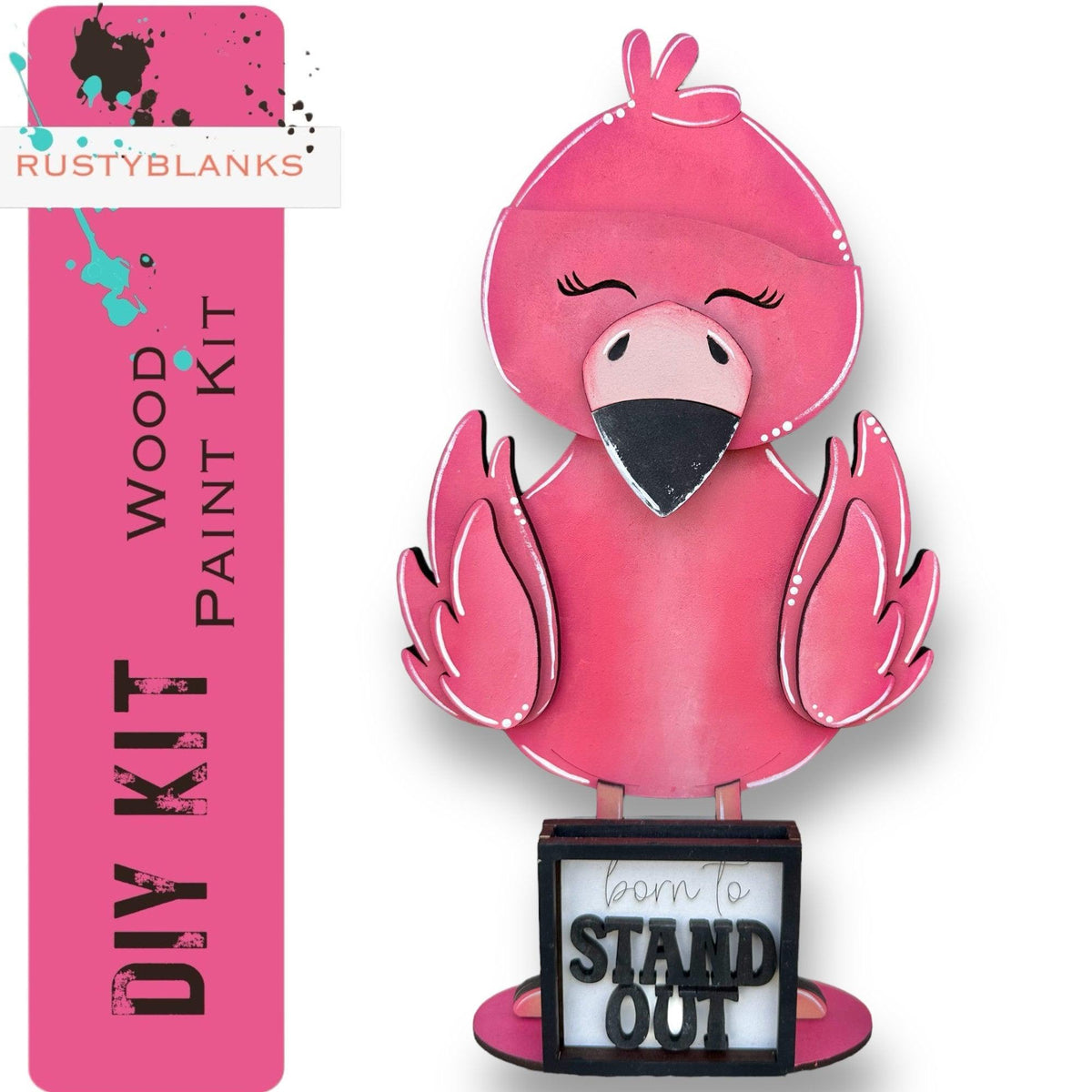 Flamingo with 12 Interchangeable Seasonal Hats, Insert and tile holder, Season DIY Decor - RusticFarmhouseDecor