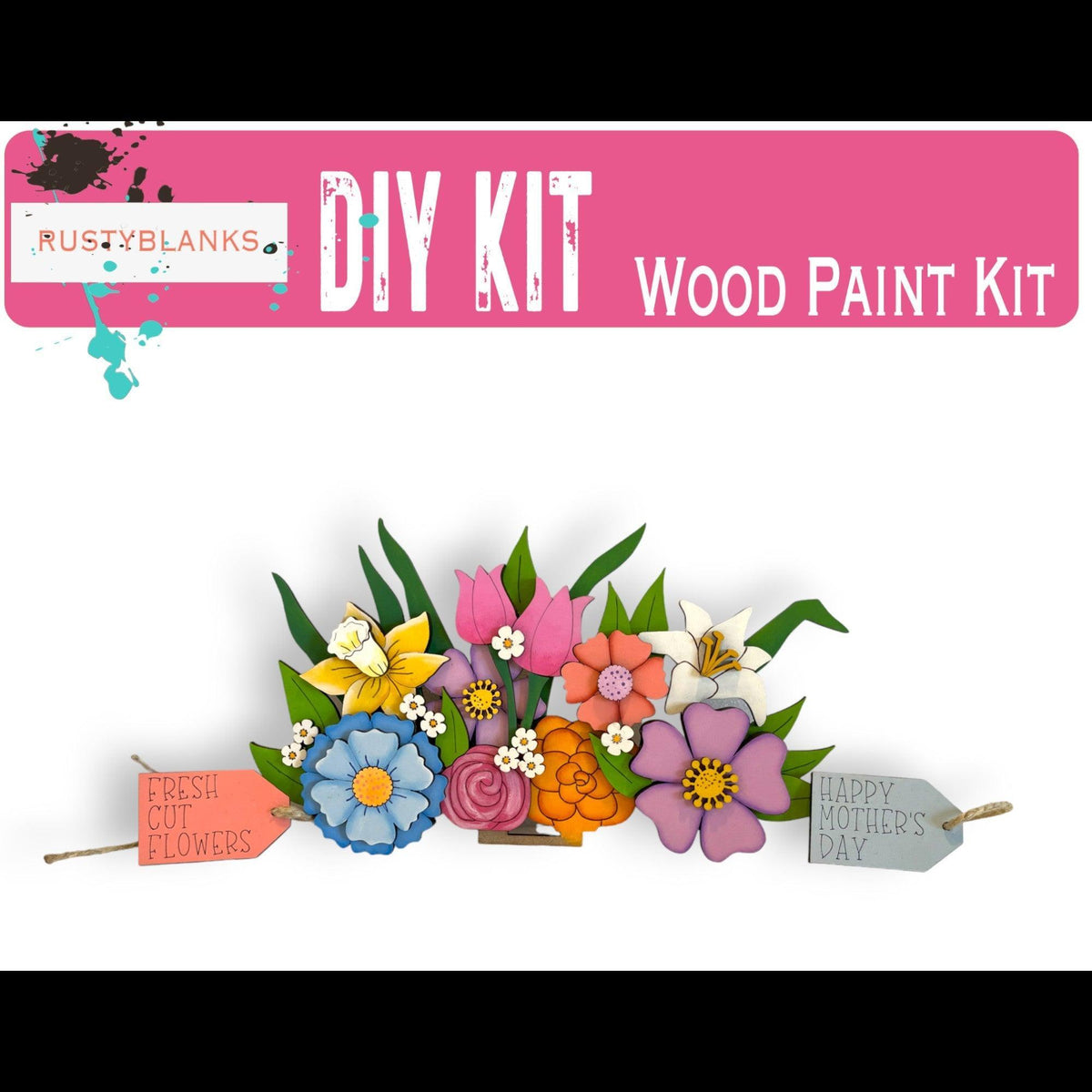 DIY Wildflowers Insert for the Interchangeable Flower Basket Decor , Wood Blank for Painting, Mother's Day RusticFarmhouseDecor