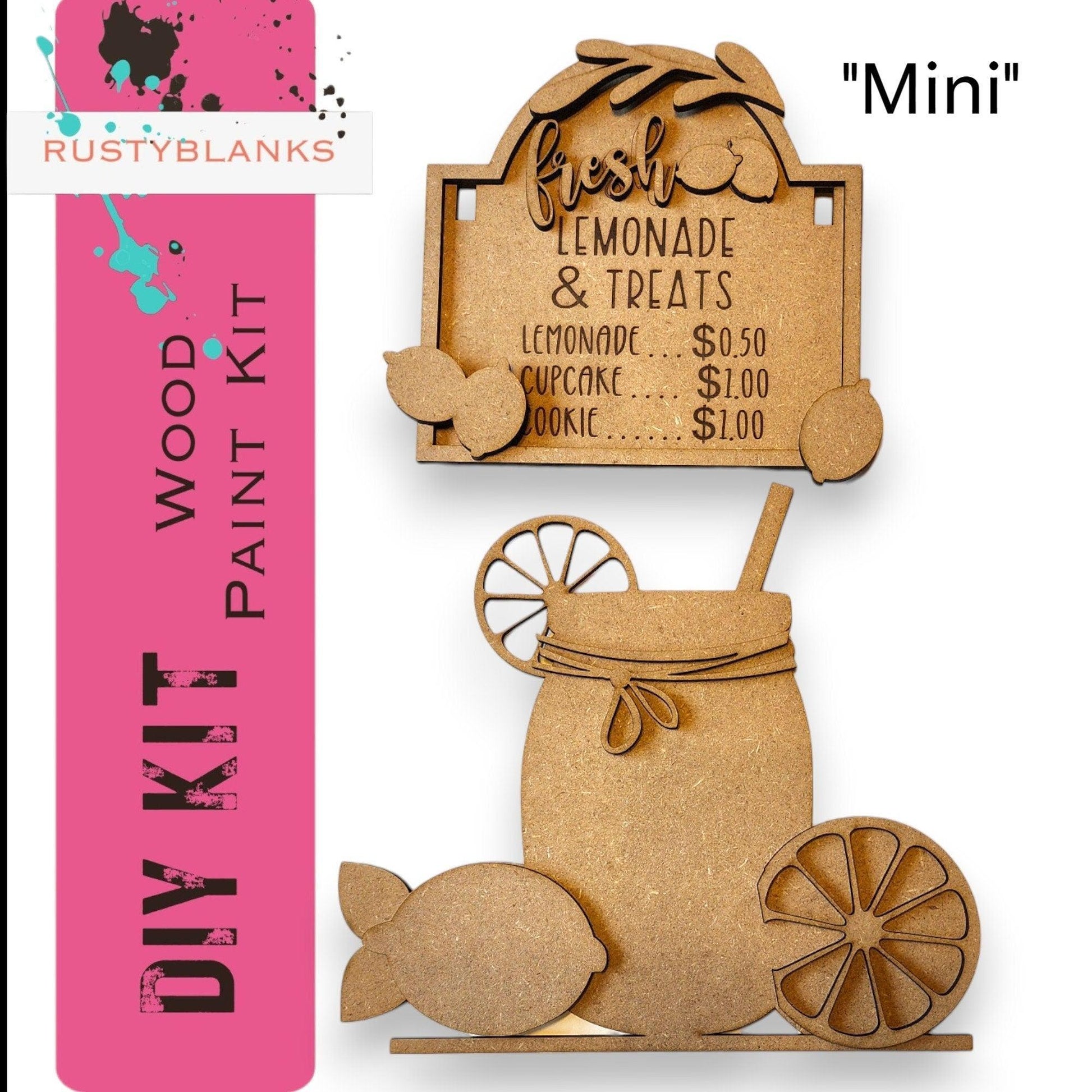 Fresh Lemonade Interchangeable Sign and Insert for Mini Post - RusticFarmhouseDecor