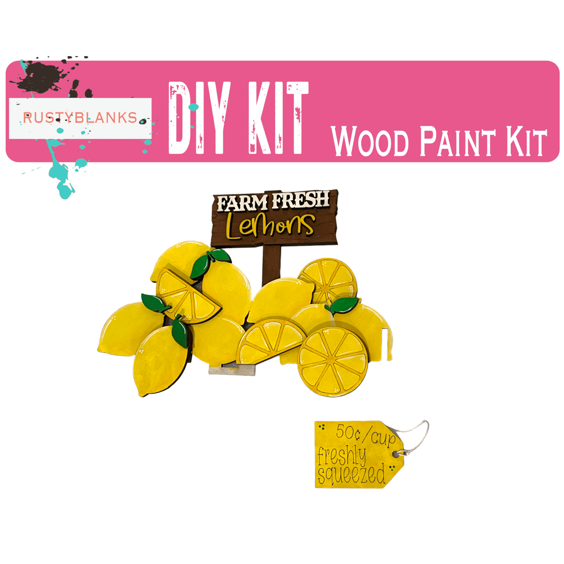 Fresh Lemons for the Interchangeable Flower Basket Decor - Wood Blank for Painting - Inserts for Basket - RusticFarmhouseDecor