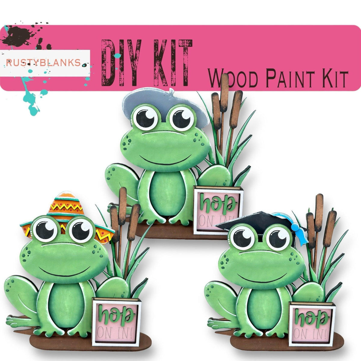 Frog with 12 Interchangeable Seasonal Hats, Insert and tile holder, Season DIY Decor - RusticFarmhouseDecor