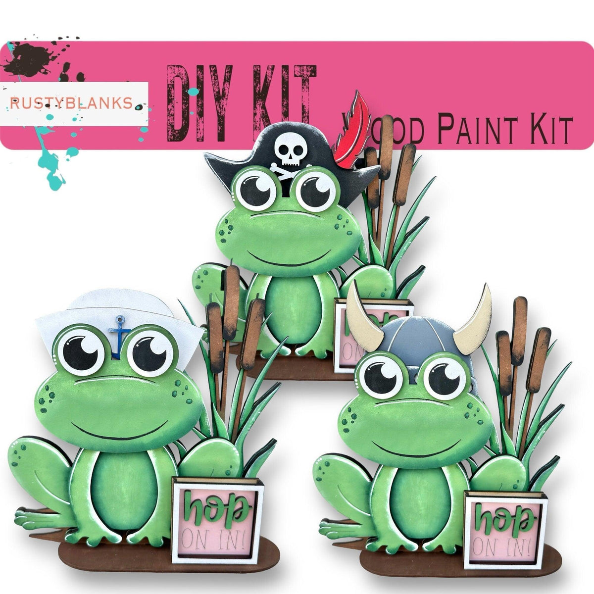 Frog with 12 Interchangeable Seasonal Hats, Insert and tile holder, Season DIY Decor - RusticFarmhouseDecor