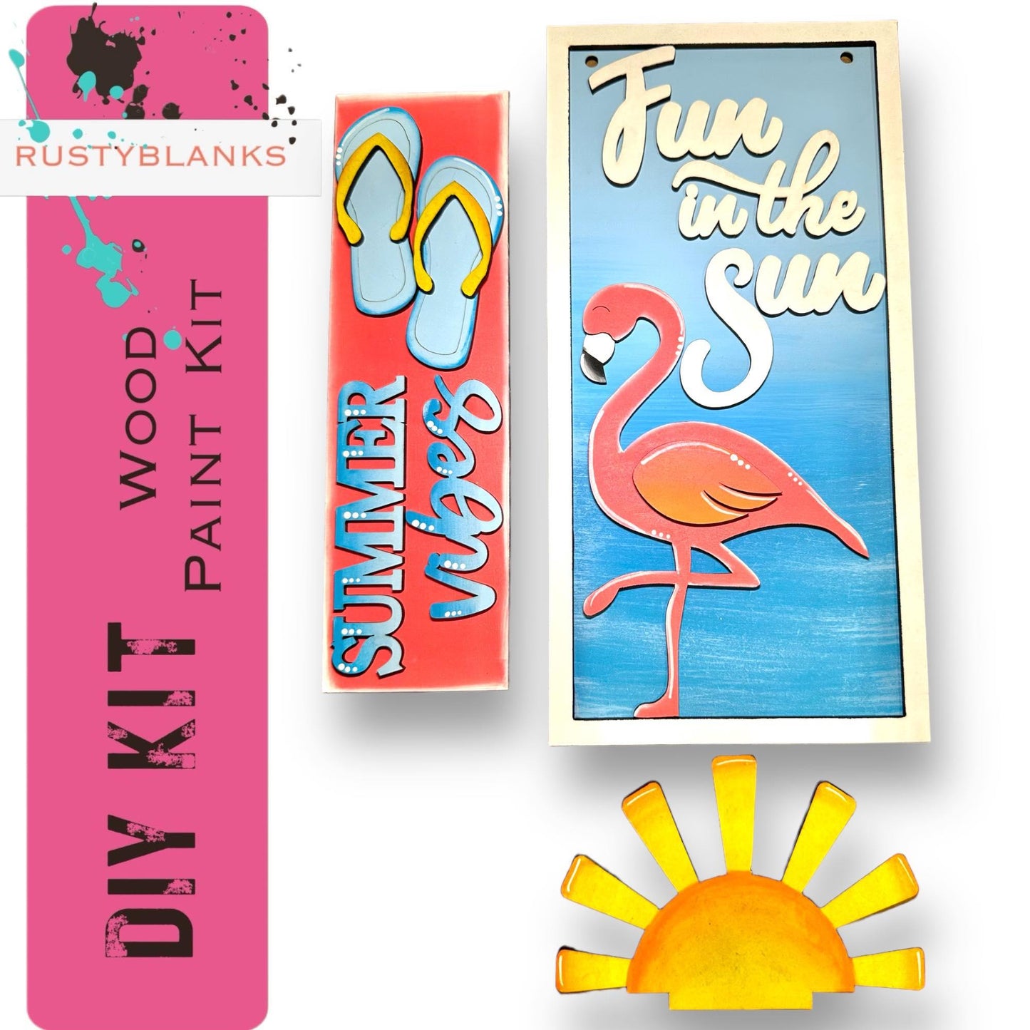 Fun in the Sun Summer Insert for Mini Interchangeable Posts - RusticFarmhouseDecor