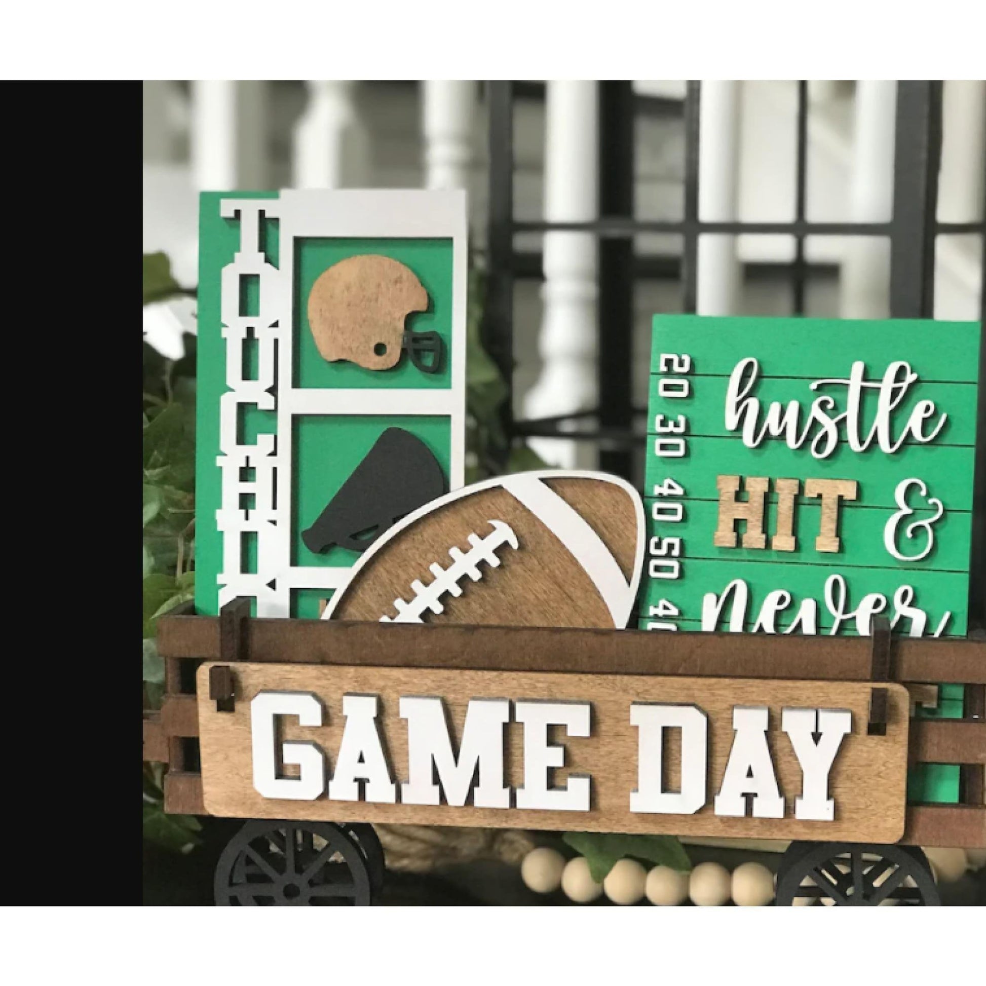 Game Day Football Wagon Insert Set - RusticFarmhouseDecor