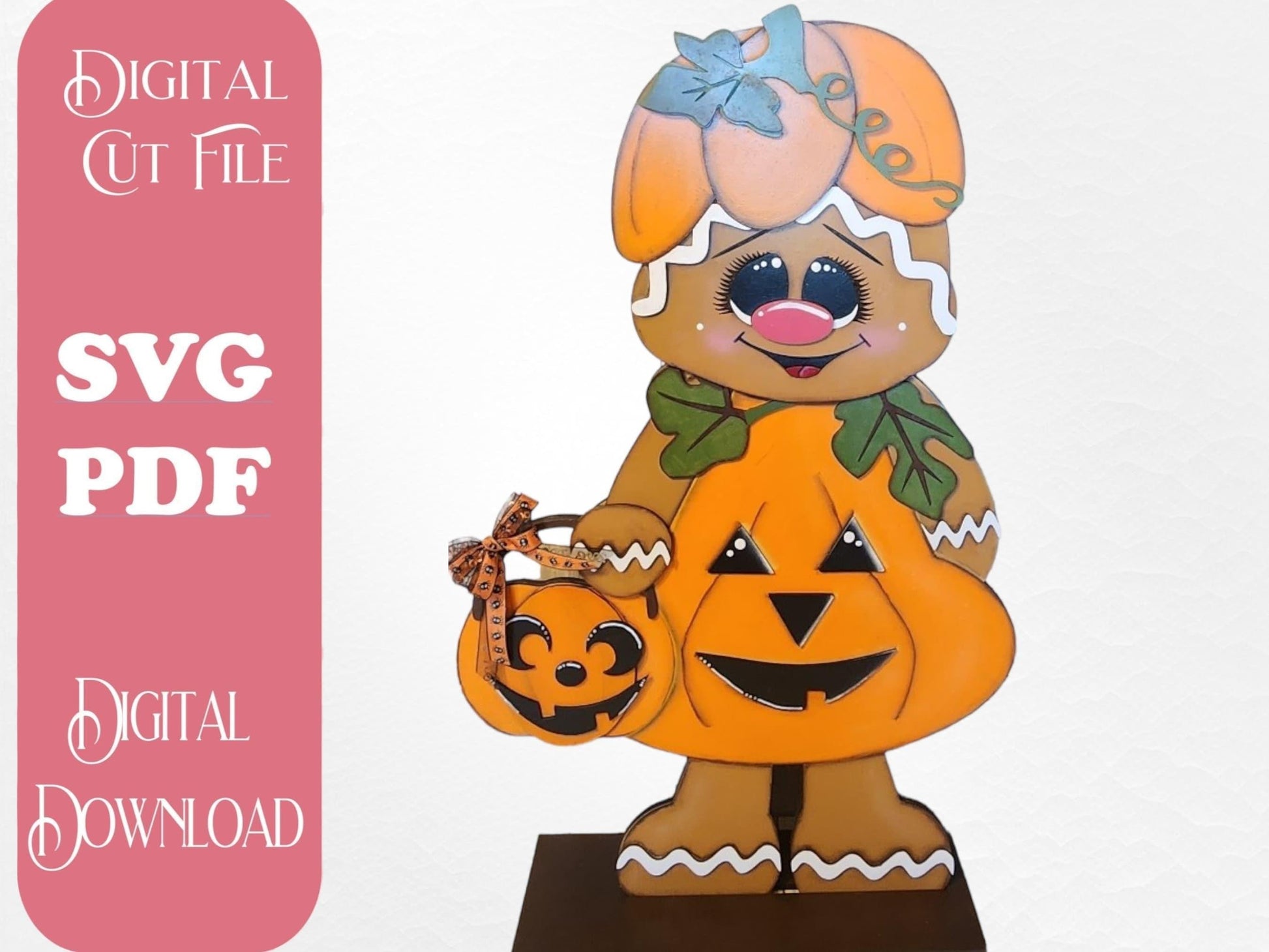 Halloween Pumpkin Gingerbread Porch Decor SVG File for Laser Cutters - RusticFarmhouseDecor