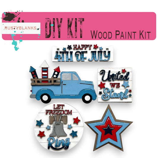 Happy 4th of July Interchangeable Inserts for our Window or House DIY Kit, Stars and Stripes - RusticFarmhouseDecor