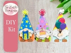 Happy Birthday Gnome Shelf Sitter, DIY Gnome kit, Tiered Tray Decor - RusticFarmhouseDecor