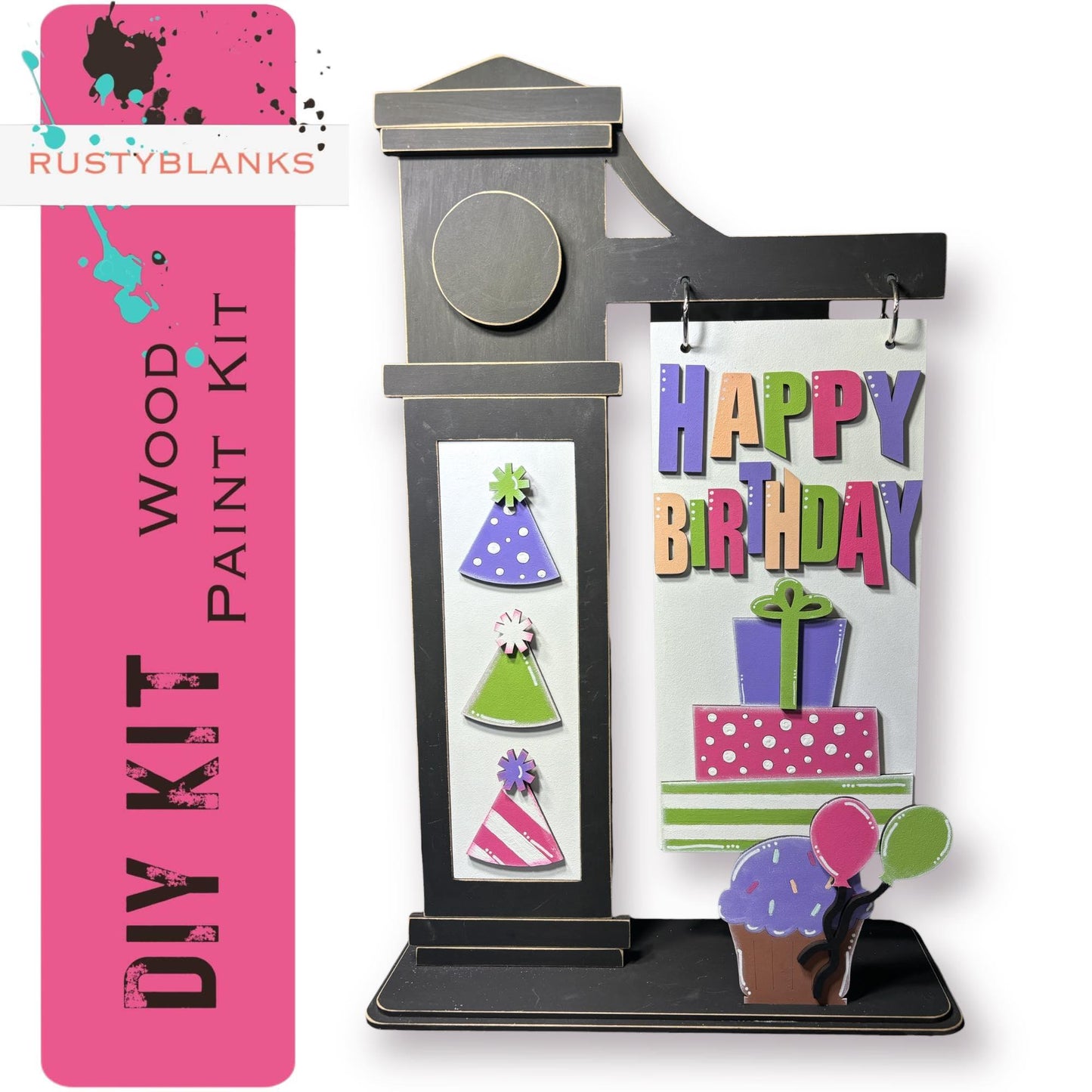 Happy Birthday Insert for Mini Interchangeable Posts - RusticFarmhouseDecor