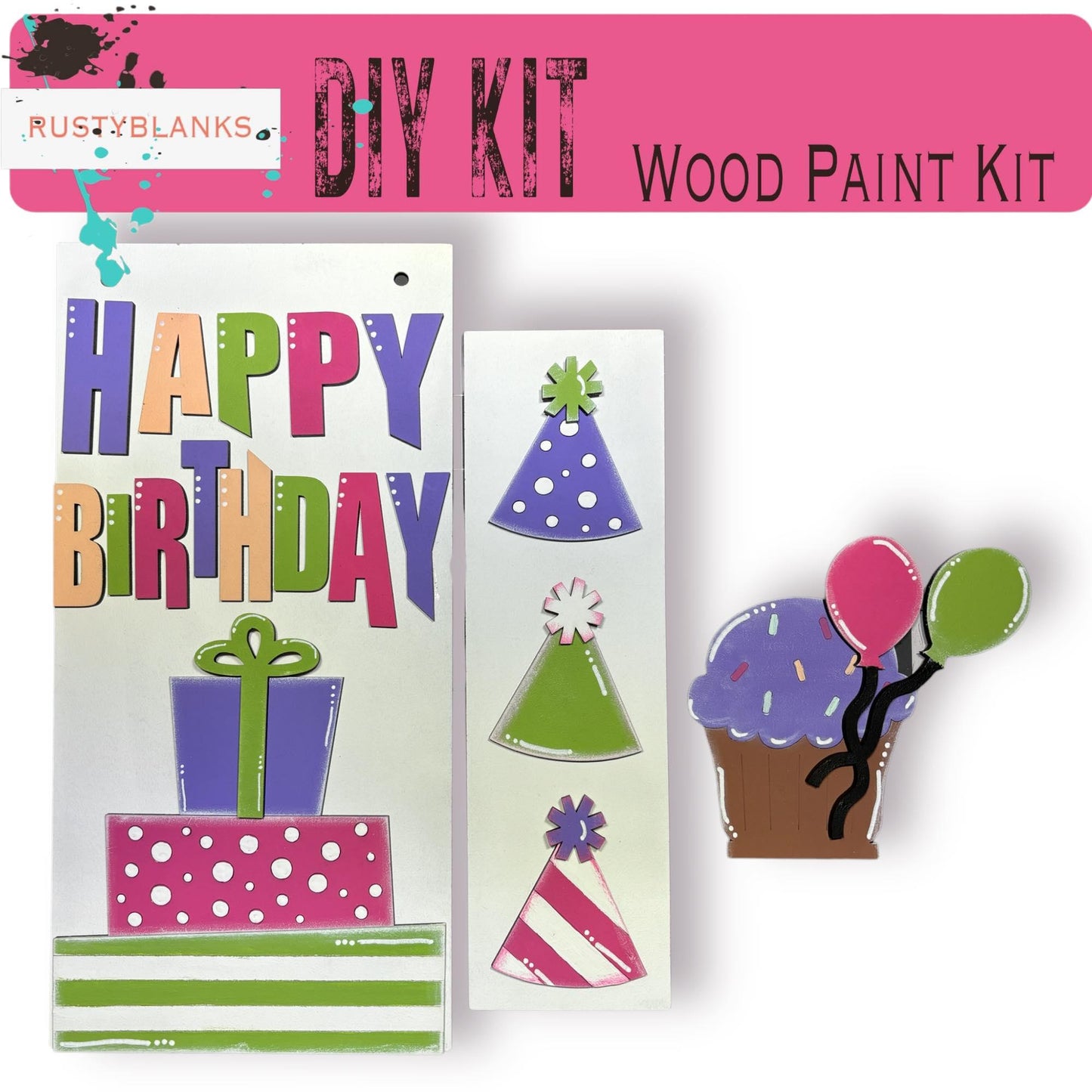 Happy Birthday Insert for Mini Interchangeable Posts - RusticFarmhouseDecor