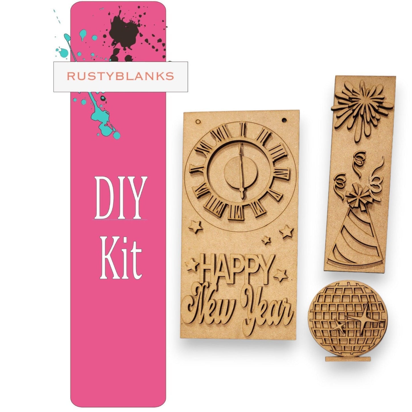 Happy New Year, New Year's Insert for Mini Interchangeable Posts - RusticFarmhouseDecor