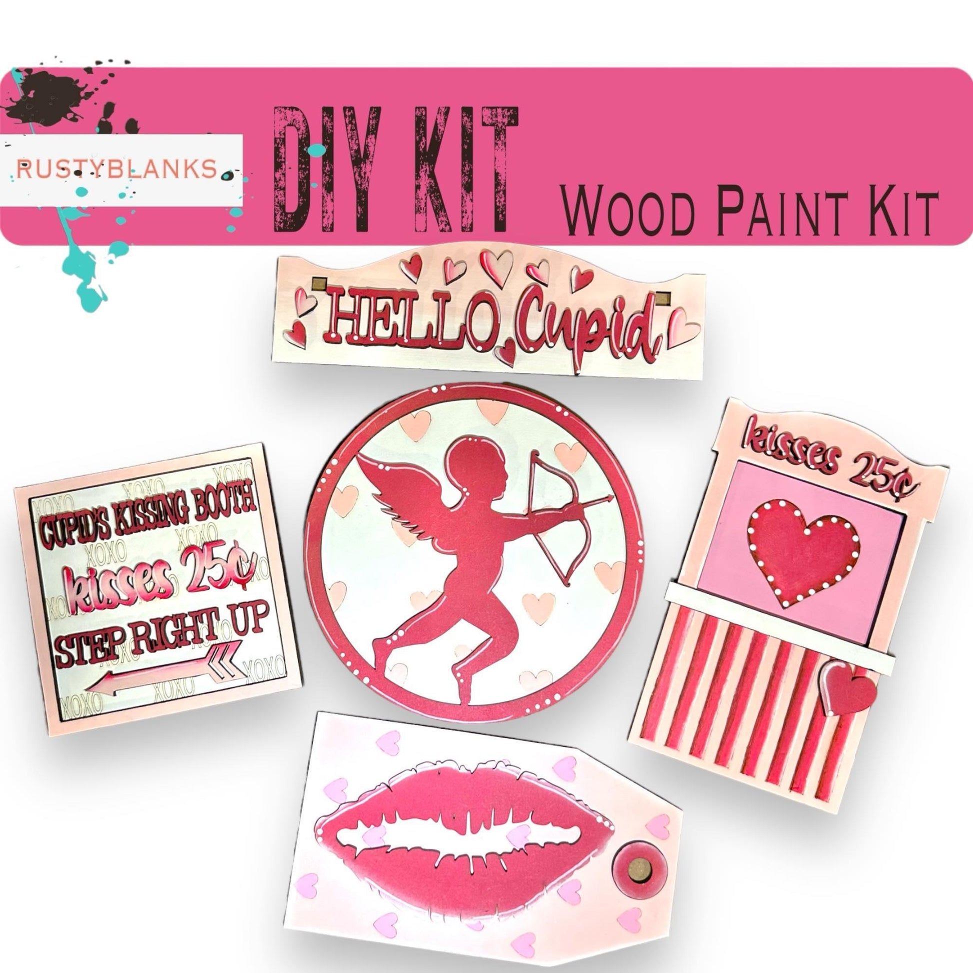 Hello Cupid Valentine Insert for our Interchangeable Window or House DIY Kit - RusticFarmhouseDecor