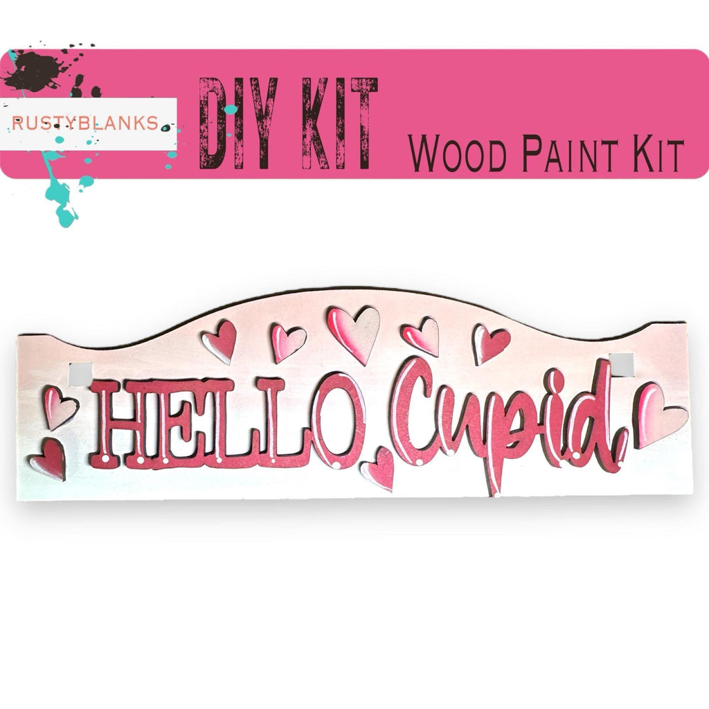 Hello Cupid Valentine Insert for our Interchangeable Window or House DIY Kit - RusticFarmhouseDecor