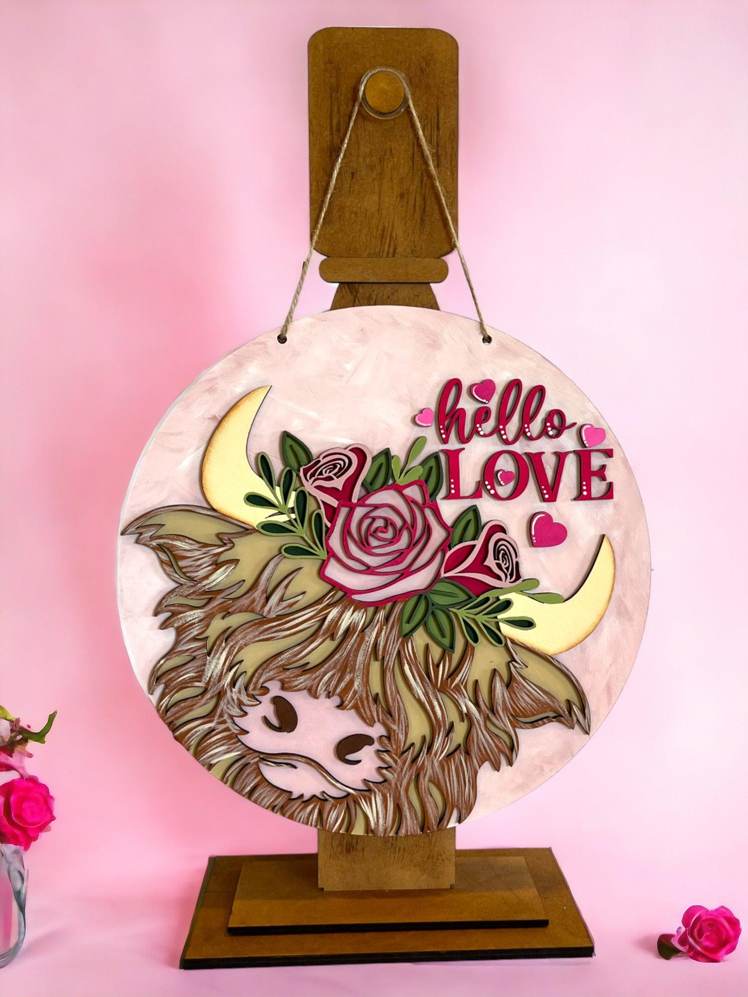 Hello Love Valentine Door Hanger DIY - RusticFarmhouseDecor